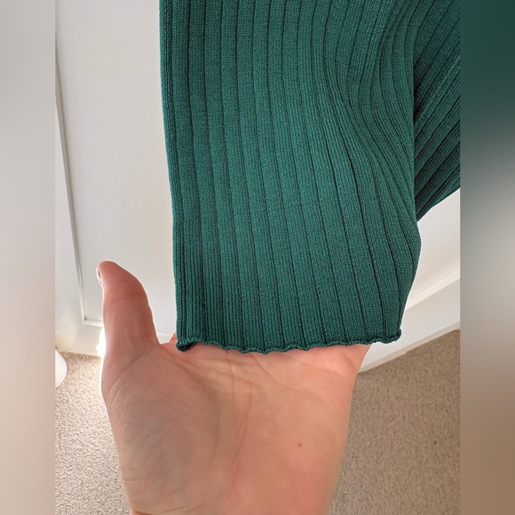 & Other Stories Flared Rib Midi Dress Green Size XS - Picture 8 of 10